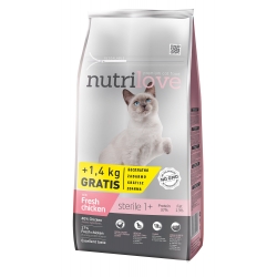 NUTRILOVE FRESH CHICKEN STERILE 7kg + 1,4kg + GRATIS